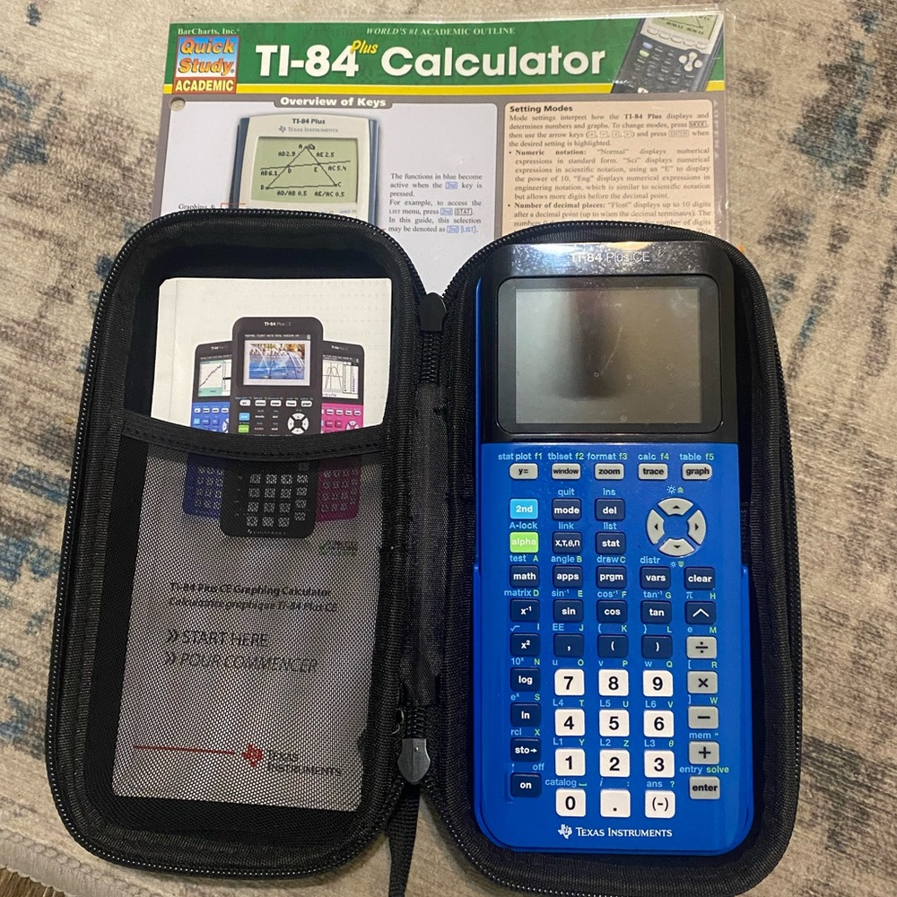 Texas Instruments Blue Graphing Calculator for Math and Science